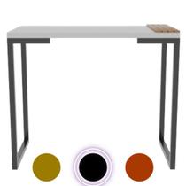 Mesa 90cm industrial para escritório tampo ripadopés preto