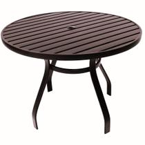 Mesa 90cm Sevilla Ripada Alumínio área Externa Interna Jardim Marrom Mesa 90cm Sevilla Ripada Alumínio área Externa Interna Jardim Marrom