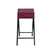 Mesa Accent Ergode, base USB retangular, 1 gaveta, cor de vinho