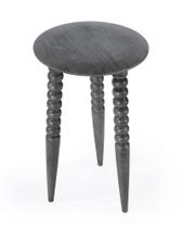 Mesa Accent Offex Home Decorativa Redonda de Madeira Cinza 23,5 cm Mesa Accent Offex Home Decorativa Redonda de Madeira Cinza 23,5 cm