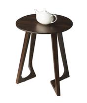 Mesa Accent Offex Modern Round Dark Brown Bayur Wood