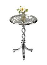 Mesa Accent Offex Transitional Round Silver 65 cm de altura
