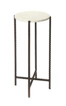 Mesa Accent Offex Transitional Round White Marble Top