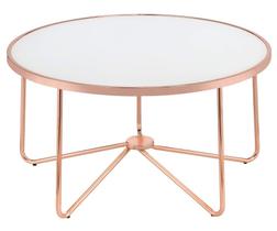 Mesa Acme Alivia, redonda, branca, fosca, ouro rosa Mesa Acme Alivia, redonda, branca, fosca, ouro rosa