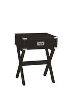 Mesa Acme Babs Mesa de extremidade quadrada de madeira com 1 gaveta preta