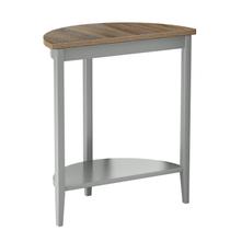 Mesa Acme Justino Half Moon, console de madeira, carvalho cinza Mesa Acme Justino Half Moon, console de madeira, carvalho cinza