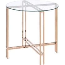 Mesa Acme Veises Round Glass Top Gold Champagne