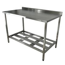Mesa Aço Inox Profissional 100x70x90 cm com Espelho e 1 Prateleira Fenestrada Nortinox