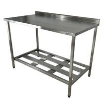 Mesa Aço Inox Profissional 130x60x90 cm com Espelho Nortinox