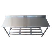 Mesa Aço Inox Profissional 180x70x90 cm com Espelho Loja da Cozinha Mesa Aço Inox Profissional 180x70x90 cm com Espelho Loja da Cozinha