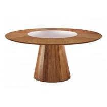 Mesa Akira Tampo Cinamomo Vidro Central Off white 150cm - 54911 Mesa Akira Tampo Cinamomo Vidro Central Off white 150cm - 54911