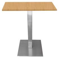 Mesa Alpha Inox 73,50 cm (Alt) Base Quadrada Tampo MDP Quadrado 60 cm (Larg) x 2,50 cm (Alt) Samba