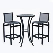 Mesa Alta Bistro com 2 Banquetas para Área Externa Jardim Piscina