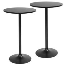 Mesa alta de bar FDW, kit com 2, 102 cm de altura, tampo redondo