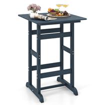 Mesa alta de bar para área externa Giantex 76 x 76 x 107 cm azul marinho em HDPE