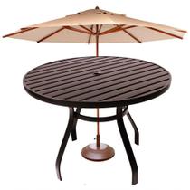 Mesa Aluminio Redonda 1,20m Sevilha área Piscina Jardim Cozinha + Guarda Sol Marrom Mesa Aluminio Redonda 1,20m Sevilha área Piscina Jardim Cozinha + Guarda Sol Marrom