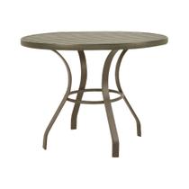 Mesa Ambiente Externo Prime Aluminio Ripado Redonda 1m Bege Piscina Varanda Jardim