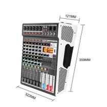 Mesa Amplificadora Bluetooth USB 6 Canais Equalizador 7 Bandas 99 Efeitos DSP Áudio Profissional ON-