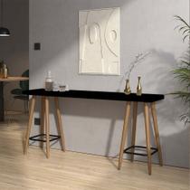 Mesa Aparador Buffet Balcão Andy 150 cm Pé Palito Madeira Tampo 100% MDF Preto - Ahazzo Móveis