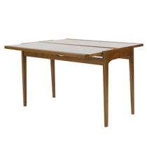 Mesa Aparador Extensível Seixas 106cm Vidro Branco Amêndoa Mesa Aparador Extensível Seixas 106cm Vidro Branco Amêndoa