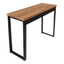 Mesa Aparadora Estilo Industrial 100x38 para Sala Nogal/Preto REALME Mesa Aparadora Estilo Industrial 100x38 para Sala Nogal/Preto REALME