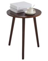 Mesa Apicizon Mesa lateral redonda marrom escuro 42cm x 52cm