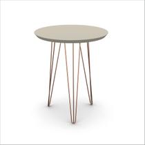 Mesa Apoio Decorativa Evolution Off White com Pés Metálicos - Patrimar Móveis Mesa Apoio Decorativa Evolution Off White com Pés Metálicos - Patrimar Móveis