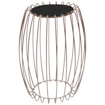 Mesa Apoio Lateral 43 cm Tampo Vidro Preto Base Metal Cobre Nacc Mesa Apoio Lateral 43 cm Tampo Vidro Preto Base Metal Cobre Nacc