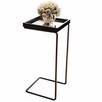 Mesa Apoio Lateral para Sofá Espelhada Pé Café LarFlex Mesa Apoio Lateral para Sofá Espelhada Pé Café LarFlex