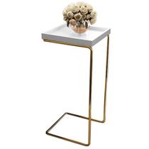 Mesa Apoio Lateral para Sofá Pé Dourado LarFlex Mesa Apoio Lateral para Sofá Pé Dourado LarFlex