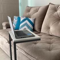 Mesa Apoio Lateral Sofá Cama Notebook Aço E Mdf 40x30cm
