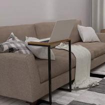 Mesa Apoio Lateral Sofá Cama Notebook Aço E Mdf 55x40cm