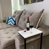 Mesa Apoio Lateral Sofá Cama Notebook Aço E Mdf 55x40cm Mesa Apoio Lateral Sofá Cama Notebook Aço E Mdf 55x40cm