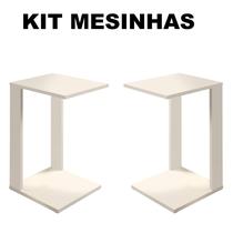 Mesa Apoio Lateral Sofá Ou Cama Aço E Madeira Delin Notebook