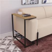 Mesa Apoio Lateral Sofá Vintage Aço e Madeira Mesa Apoio Lateral Sofá Vintage Aço e Madeira