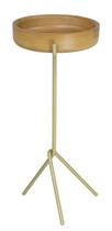 Mesa Apoio Monalisa Alta Natural Base Aco Gold 56cm - 60206 Mesa Apoio Monalisa Alta Natural Base Aco Gold 56cm - 60206