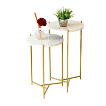 Mesa Apoio Sofá Sala Estar Auxiliar Canto Lateral Decorativa Tampo Off White Mesa Apoio Sofá Sala Estar Auxiliar Canto Lateral Decorativa Tampo Off White