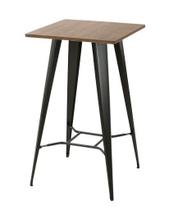 Mesa Apoio Torres Tampo Nogueira Base Preta 102cm - 49270 Mesa Apoio Torres Tampo Nogueira Base Preta 102cm - 49270