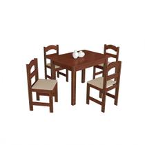 Mesa Arauna Com 4 Cadeiras Primavera Amendoa Bege