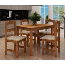 Mesa Arauna Com 4 Cadeiras Primavera Freijo/bege