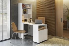 Mesa Armario com Nichos e Portas - Branco Mesa Armario com Nichos e Portas - Branco