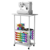 Mesa artesanal Jchccu Rolling com 56 bobinas, suporte de linha branco Mesa artesanal Jchccu Rolling com 56 bobinas, suporte de linha branco