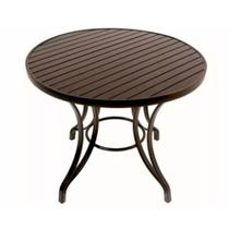 Mesa Ascoli em Alumínio Com o Tampo Ripado De 1 Metro Diâmetro Para Área Trama Original Mesa Ascoli em Alumínio Com o Tampo Ripado De 1 Metro Diâmetro Para Área Trama Original