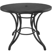 Mesa Ascoli em Alumínio Com o Tampo Ripado De 1,20 Metros Para Área Trama Original