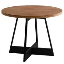 Mesa Atria Redonda 100x100 Carraro Cor Preto Nogal Mesa Atria Redonda 100x100 Carraro Cor Preto Nogal