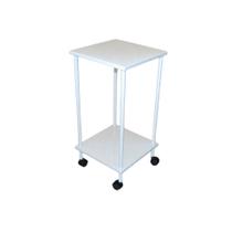 Mesa Auxiliar 2 Prateleiras Com Rodízio Esmaltada 40cm