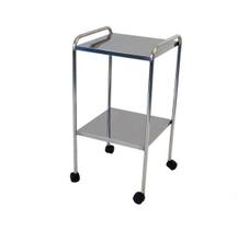 Mesa Auxiliar 40 X 40 X 80 com Varanda e Rodizios Inox Mesa Auxiliar 40 X 40 X 80 com Varanda e Rodizios Inox