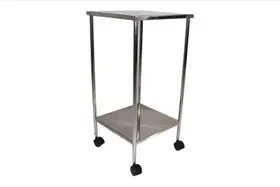 Mesa Auxiliar 40x40x80cm em Aço Inox C/ Rodízios - Portal Hospitalar