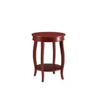 Mesa auxiliar Accent con patas redondas rojas y estante abierto