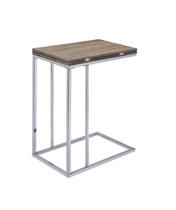 Mesa Auxiliar Acme Denson Rectangular Giratoria con Tapa en MDF y Roble Gris